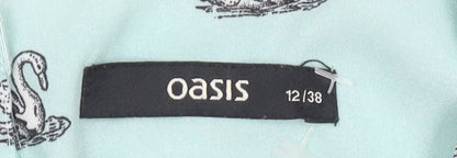 Womens UK Size 12 Oasis Blue Basic Tank