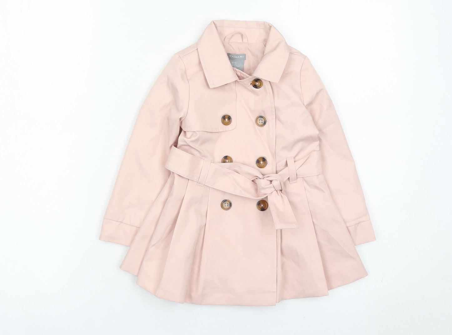 Tahari Girls Pink Trench Coat 2 Years Double Breasted Belted
