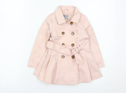 Tahari Girls Pink Trench Coat 2 Years Double Breasted Belted