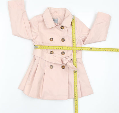 Tahari Girls Pink Trench Coat 2 Years Double Breasted Belted