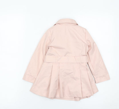 Tahari Girls Pink Trench Coat 2 Years Double Breasted Belted