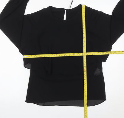 Womens UK Size S Zara Black Tunic Blouse