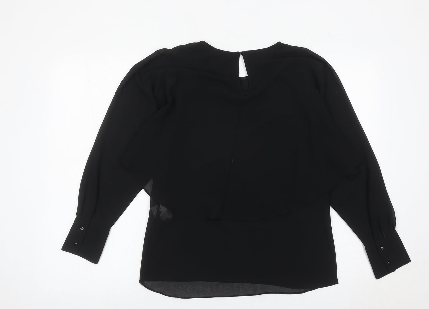 Womens UK Size S Zara Black Tunic Blouse