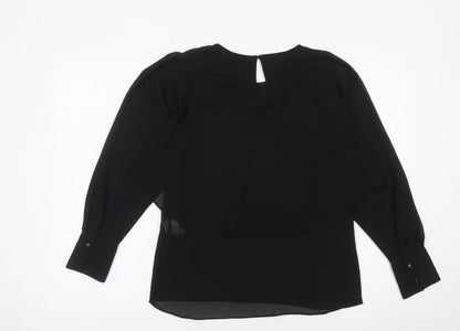Womens UK Size S Zara Black Tunic Blouse