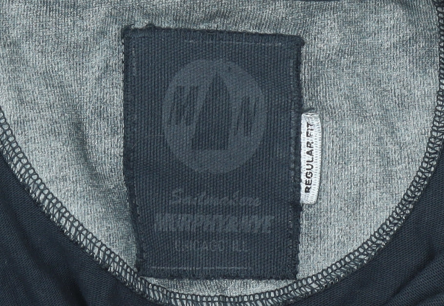 Wrangler Men’s Blue XL Striped Long Sleeve Polo Shirt Regular Fit