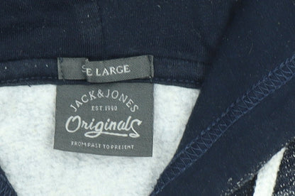 Mens UK Size L JACK & JONES Blue Pullover Hoodie