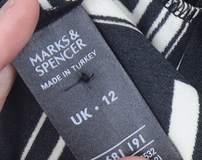 Womens UK Size 12 Marks and Spencer Black Basic Blouse