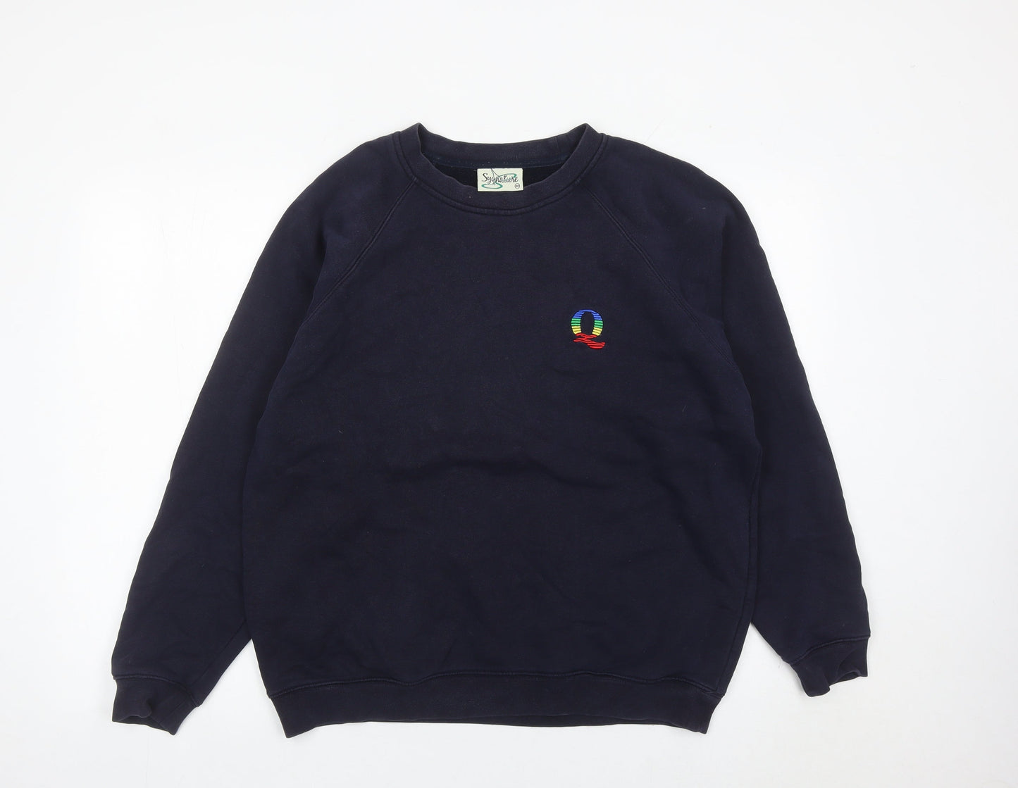 Sygnature Men’s Blue Pullover Sweatshirt M Embroidered Logo