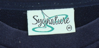 Sygnature Men’s Blue Pullover Sweatshirt M Embroidered Logo