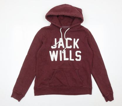 Womens UK Size 14 Jack Wills Red Pullover Hoodie