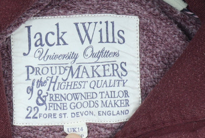 Womens UK Size 14 Jack Wills Red Pullover Hoodie