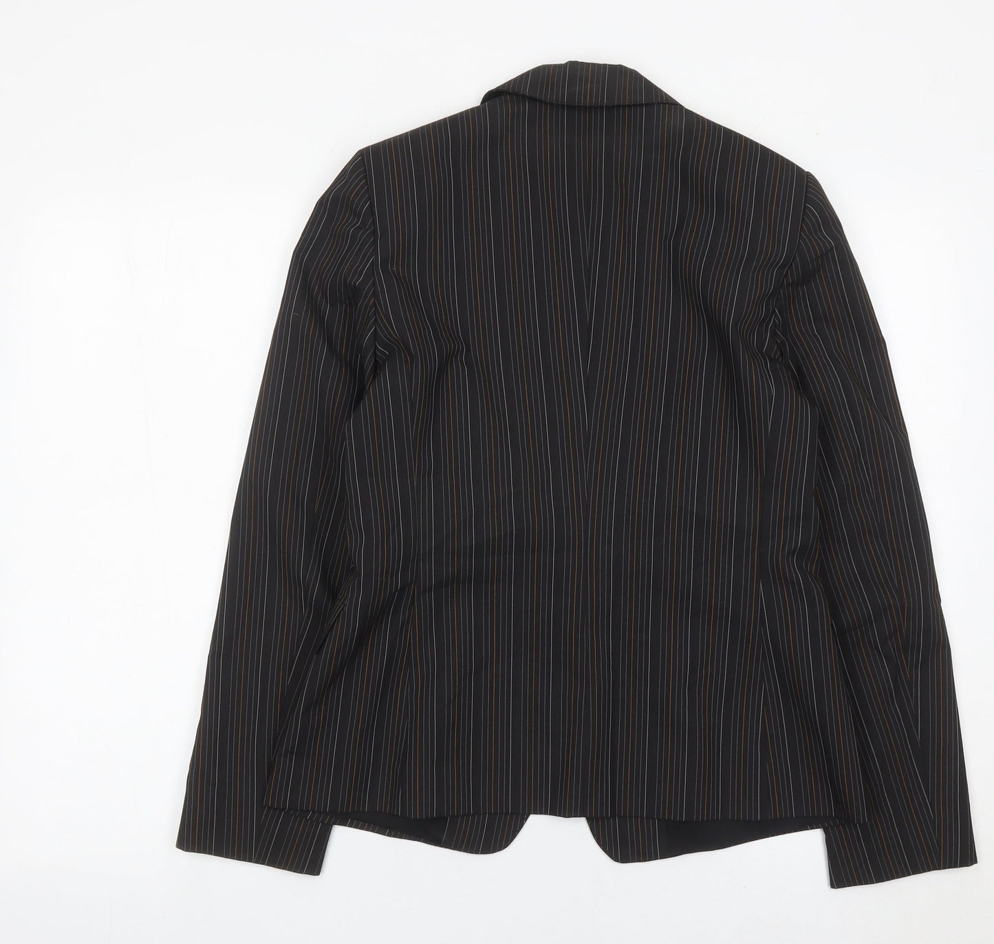 Marella Womens Black Pinstripe Blazer Jacket Size 10