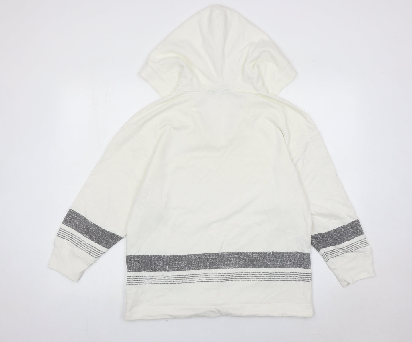 GAP Women Ivory Hoodie Pullover Medium Cotton Blend Hooded Sweatshirt