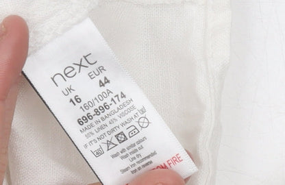 Womens UK Size 16 NEXT White Camisole Blouse