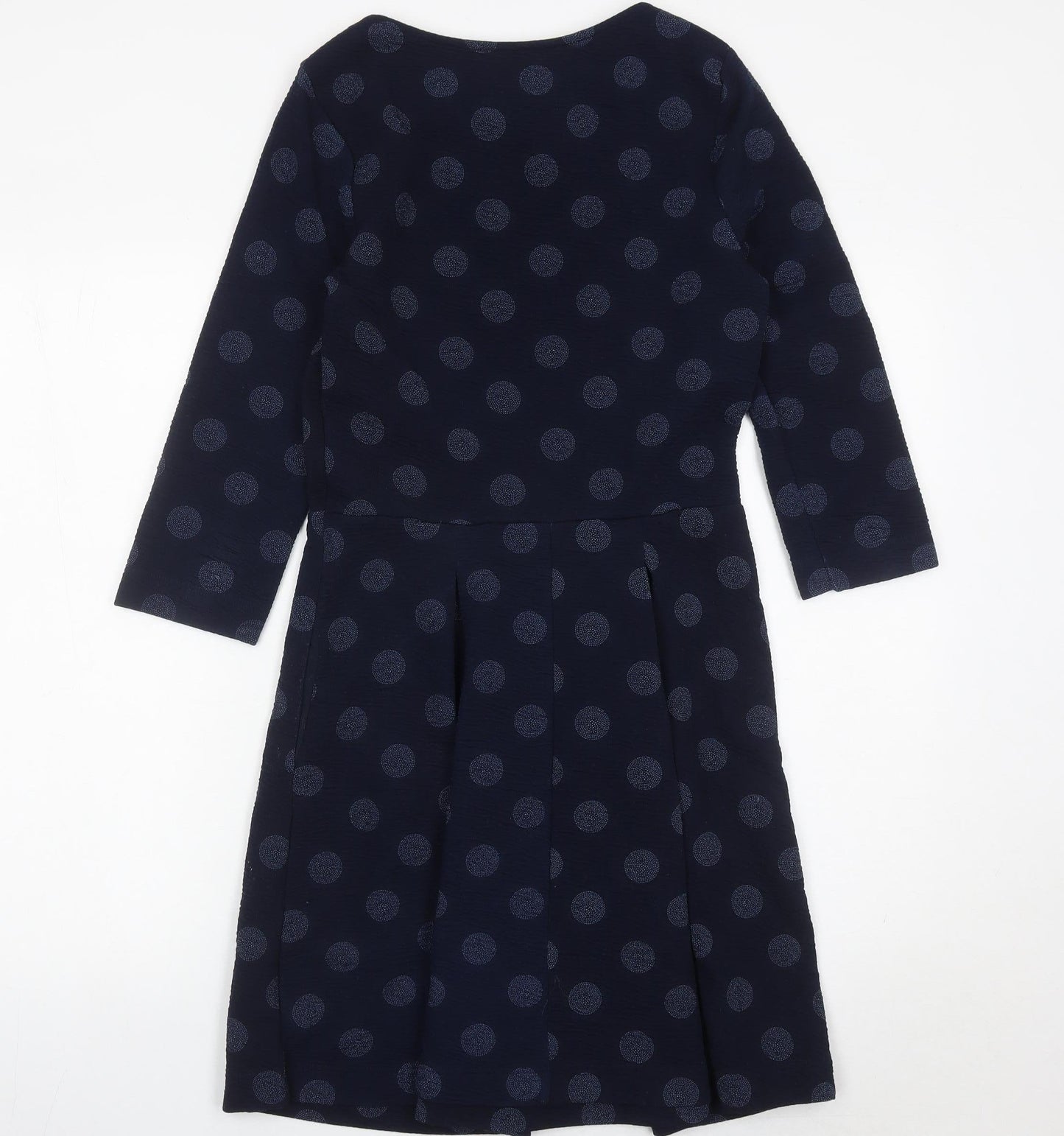 Next Women's Blue Polka Dot Fit & Flare Dress Size 10