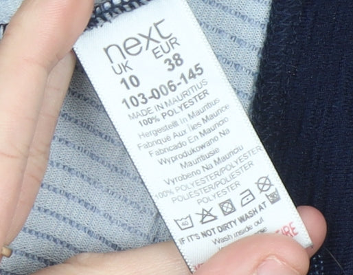 Next Women's Blue Polka Dot Fit & Flare Dress Size 10