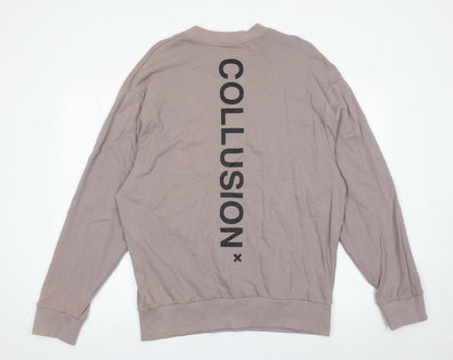 Mens UK Size M COLLUSION Brown Pullover Sweatshirt