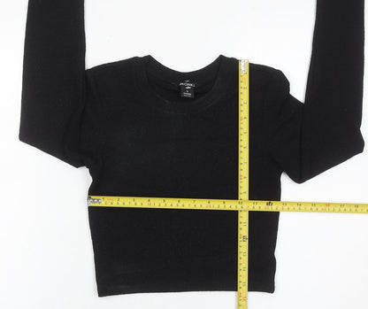 Womens UK Size S Monki Black Cropped T-Shirt