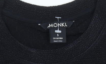 Womens UK Size S Monki Black Cropped T-Shirt