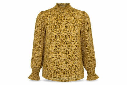 Stella Morgan Womens Yellow Animal Print Tunic Blouse Size 10