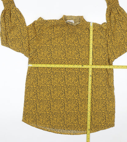 Stella Morgan Womens Yellow Animal Print Tunic Blouse Size 10