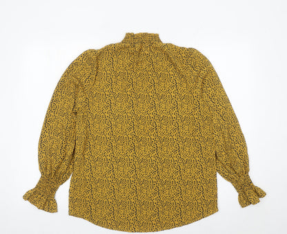 Stella Morgan Womens Yellow Animal Print Tunic Blouse Size 10