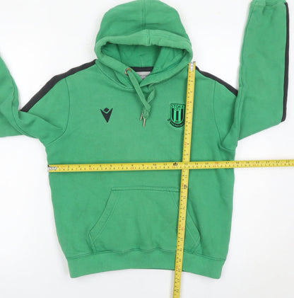 Macron Boys XS Green Pullover Hoodie Stoke City Football Logo