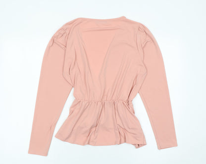Pink Clove Women’s Pink Wrap Blouse UK 16 Long Sleeve V-Neck