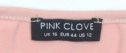 Pink Clove Women’s Pink Wrap Blouse UK 16 Long Sleeve V-Neck