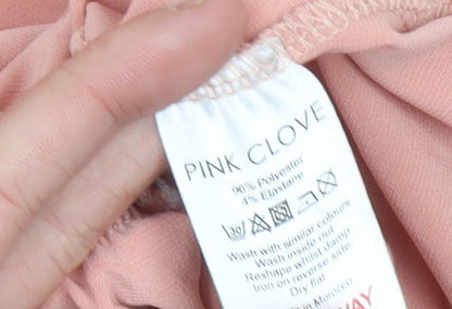 Pink Clove Women’s Pink Wrap Blouse UK 16 Long Sleeve V-Neck