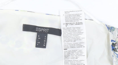 Esprit Womens Multicoloured Floral Chiffon Blouse S V-Neck Long Sleeve