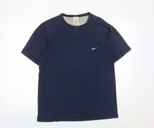 Nike Men’s Blue Medium Crew Neck Cotton T-Shirt