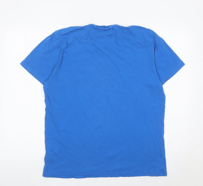 Tommy Hilfiger Men's Blue Graphic Print Cotton T-Shirt Size L