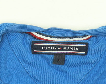 Tommy Hilfiger Men's Blue Graphic Print Cotton T-Shirt Size L