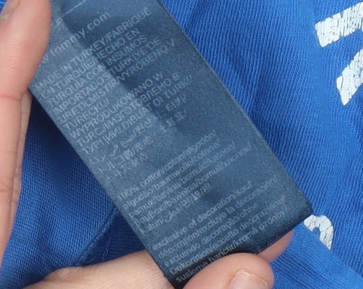 Tommy Hilfiger Men's Blue Graphic Print Cotton T-Shirt Size L