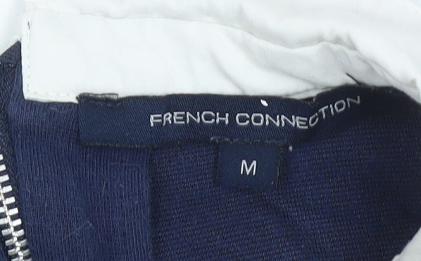 French Connection Women’s Blue Collared Zip Back Pullover Sweatshirt M
