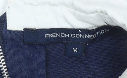 French Connection Women’s Blue Collared Zip Back Pullover Sweatshirt M
