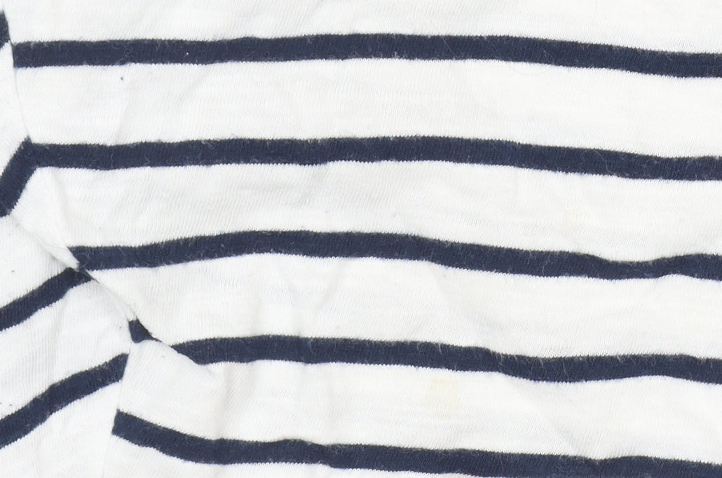 Crew Clothing Co. Women’s White Navy Stripe Cotton 3/4 Sleeve Top Size 14
