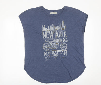 Abercrombie & Fitch Womens Blue L Graphic New York T-Shirt