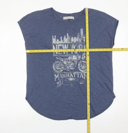 Abercrombie & Fitch Womens Blue L Graphic New York T-Shirt