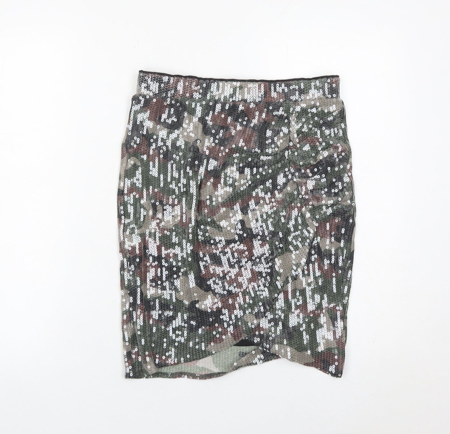 Hush Women’s Camouflage Sequin Pencil Skirt Size 10 Multicoloured Party