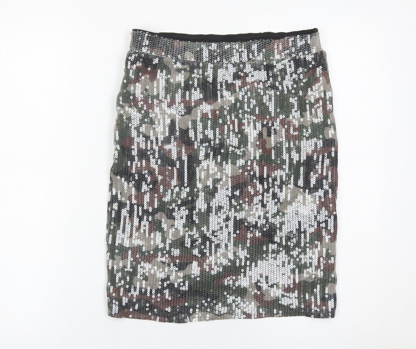Hush Women’s Camouflage Sequin Pencil Skirt Size 10 Multicoloured Party