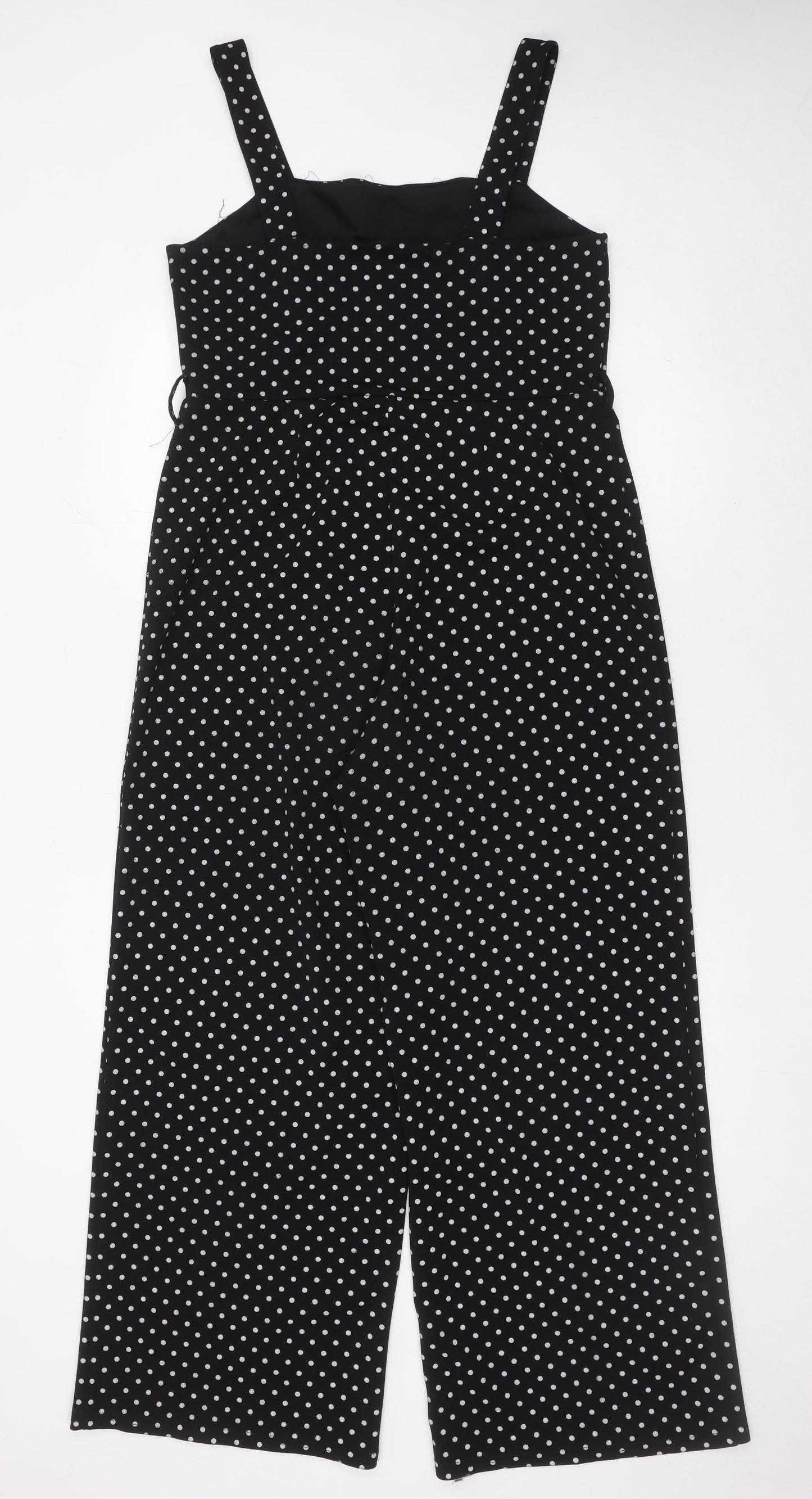 Miss Selfridge Women’s Black Polka Dot Wide-Leg Sleeveless Jumpsuit UK12