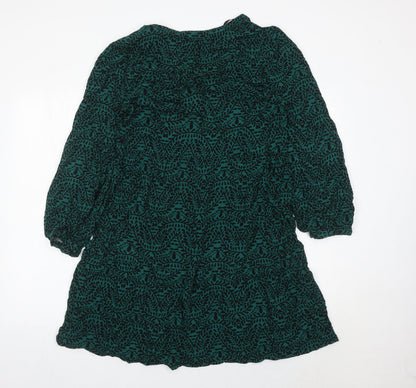 Marks and Spencer Womens Green Size 10 Shift Dress Long Sleeve