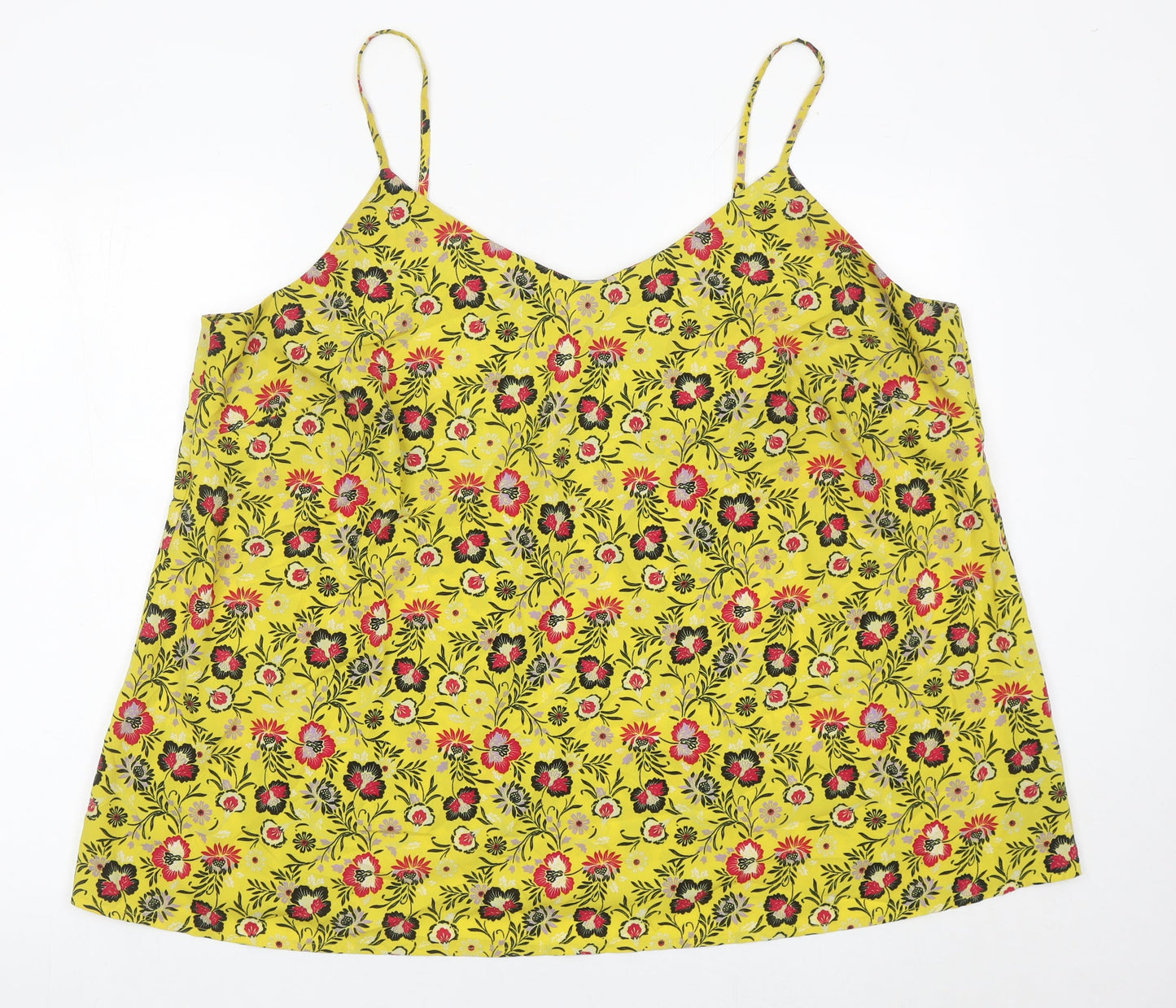 Womens UK Size 24 JD Williams Yellow Camisole Tank
