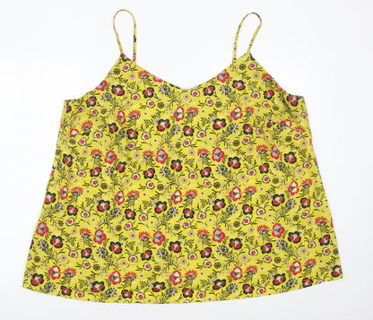 Womens UK Size 24 JD Williams Yellow Camisole Tank