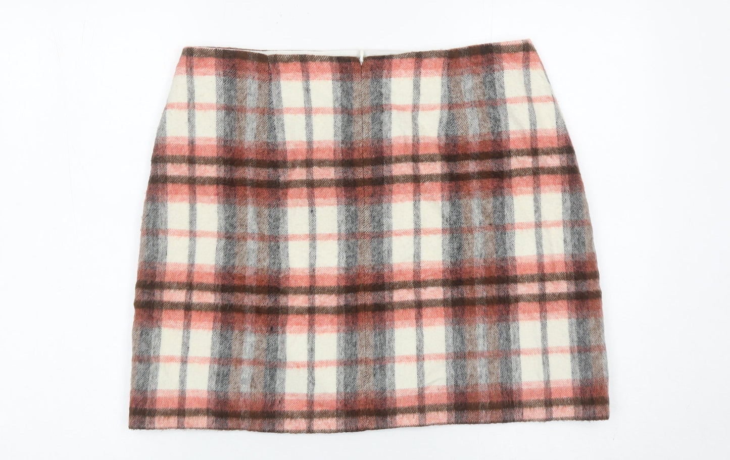 Marks and Spencer Womens Multicoloured Plaid Wool Blend Skirt Size 14