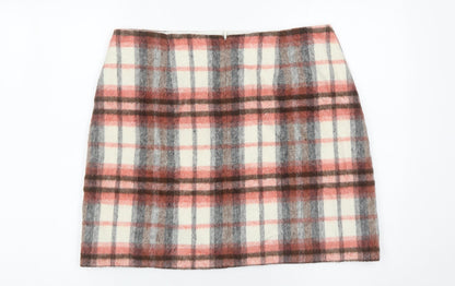 Marks and Spencer Womens Multicoloured Plaid Wool Blend Skirt Size 14