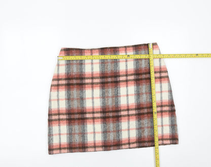 Marks and Spencer Womens Multicoloured Plaid Wool Blend Skirt Size 14