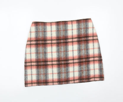 Marks and Spencer Womens Multicoloured Plaid Wool Blend Skirt Size 14